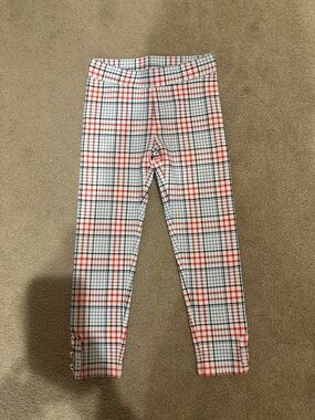 Kids Plaid Stretch Pants - Red & Navy